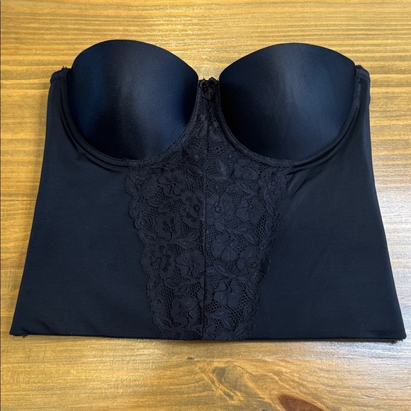 Secret Treasures black bustier underwire elastic boning support bra - Picture 1 of 9